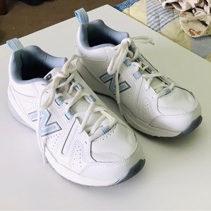 Women’s New Balance Training Shoes, Size 8D (WIDE), White with Light Blue
